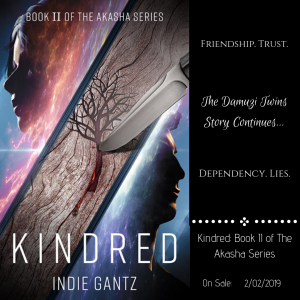 Promo Image for Kindred by Indie Gantz | Tour organized by YA Bound | www.angeleya.com
